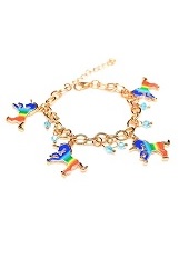 lovely rainbow unicorn infant charm bracelets